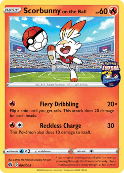 Scorbunny on the Ball Normal - Pokémon Futsal Collection