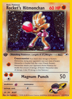 Rocket's Hitmonchan 1st Edition Holo - Gym Heroes