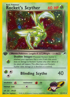 Rocket's Scyther 1st Edition Holo - Gym Heroes