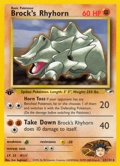 Brock's Rhyhorn 1st Edition - Gym Heroes