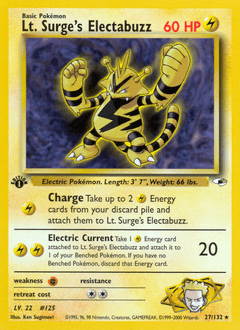 Lt. Surge's Electabuzz 1st Edition - Gym Heroes