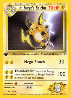 Lt. Surge's Raichu 1st Edition - Gym Heroes