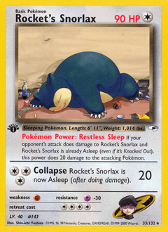 Rocket's Snorlax 1st Edition - Gym Heroes