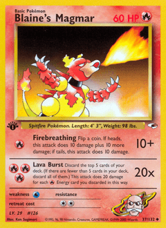Blaine's Magmar 1st Edition - Gym Heroes