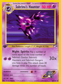 Sabrina's Haunter 1st Edition - Gym Heroes