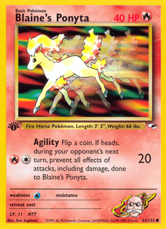 Blaine's Ponyta 1st Edition - Gym Heroes