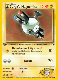 Lt. Surge's Magnemite 1st Edition - Gym Heroes