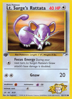 Lt. Surge's Rattata 1st Edition - Gym Heroes