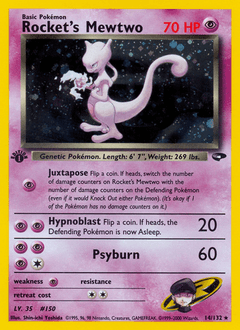 Rocket's Mewtwo 1st Edition Holo - Gym Challenge