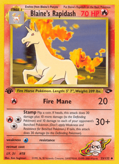 Blaine's Rapidash 1st Edition - Gym Challenge