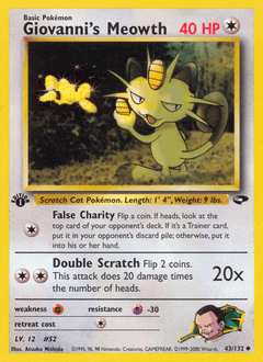 Giovanni's Meowth 1st Edition - Gym Challenge
