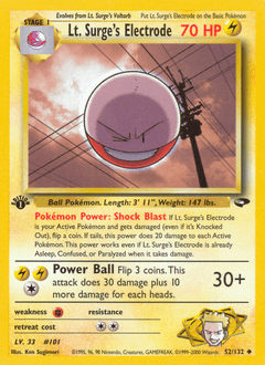 Lt. Surge's Electrode 1st Edition - Gym Challenge