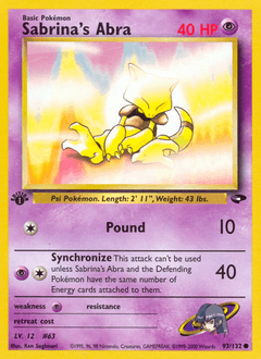 Sabrina's Abra 1st Edition - Gym Challenge