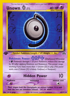 Unown [D] 1st Edition - Neo Discovery