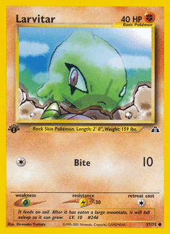 Larvitar 1st Edition - Neo Discovery