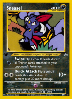 Sneasel 1st Edition - Neo Revelation