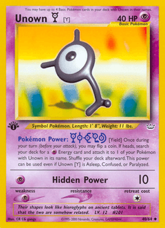 Unown [Y] 1st Edition - Neo Revelation