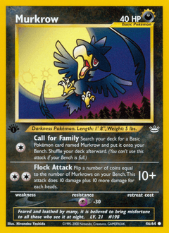 Murkrow 1st Edition - Neo Revelation