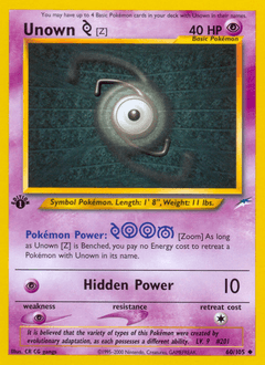 Unown [Z] 1st Edition - Neo Destiny