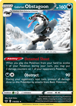Galarian Obstagoon Holo - Sword & Shield