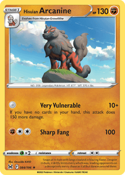 Hisuian Arcanine Holo - Lost Origin