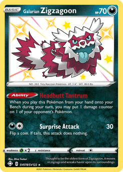 Galarian Zigzagoon Normal - Shining Fates Shiny Vault